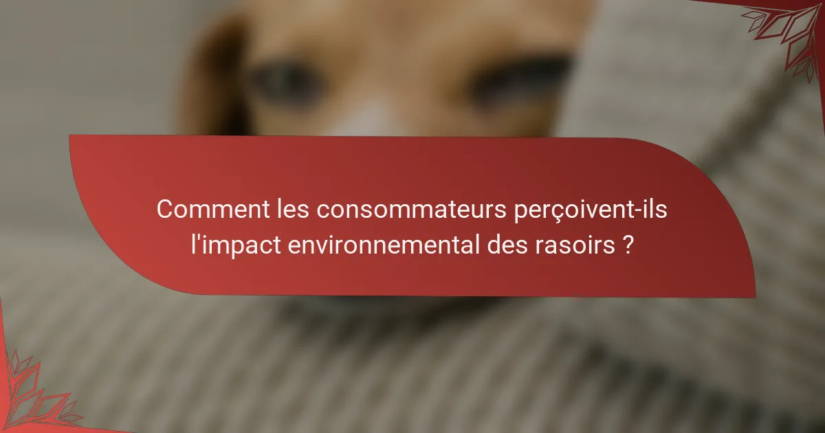 Comment les consommateurs perçoivent-ils l'impact environnemental des rasoirs ?