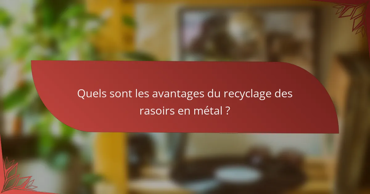 Quels sont les avantages du recyclage des rasoirs en métal ?