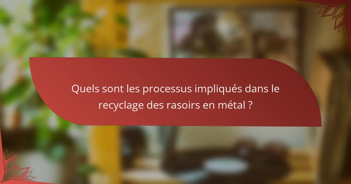 Quels sont les processus impliqués dans le recyclage des rasoirs en métal ?